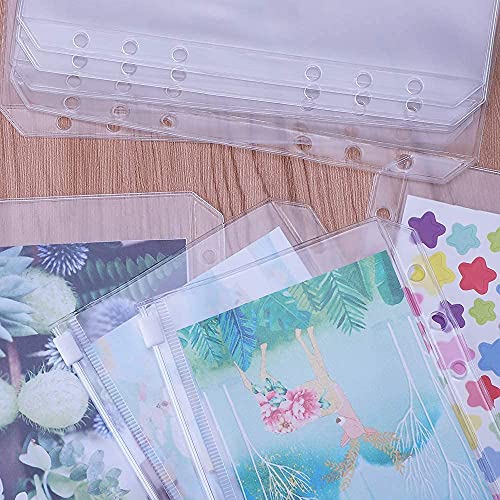 Antner A6 Pu Leather Notebook Binder (White) Bundle | 24 Pieces A6 Size Binder Pockets #TOP6