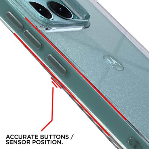 Image of Fashionury Clear Back Cover Case for Motorola Moto Edge 70 Fusion 5G | Anti-Yellow Acrylic Hard Back + Soft TPU Bumper | Shockproof 360 Protection | Slim Transparent Bumper Case (Clear)