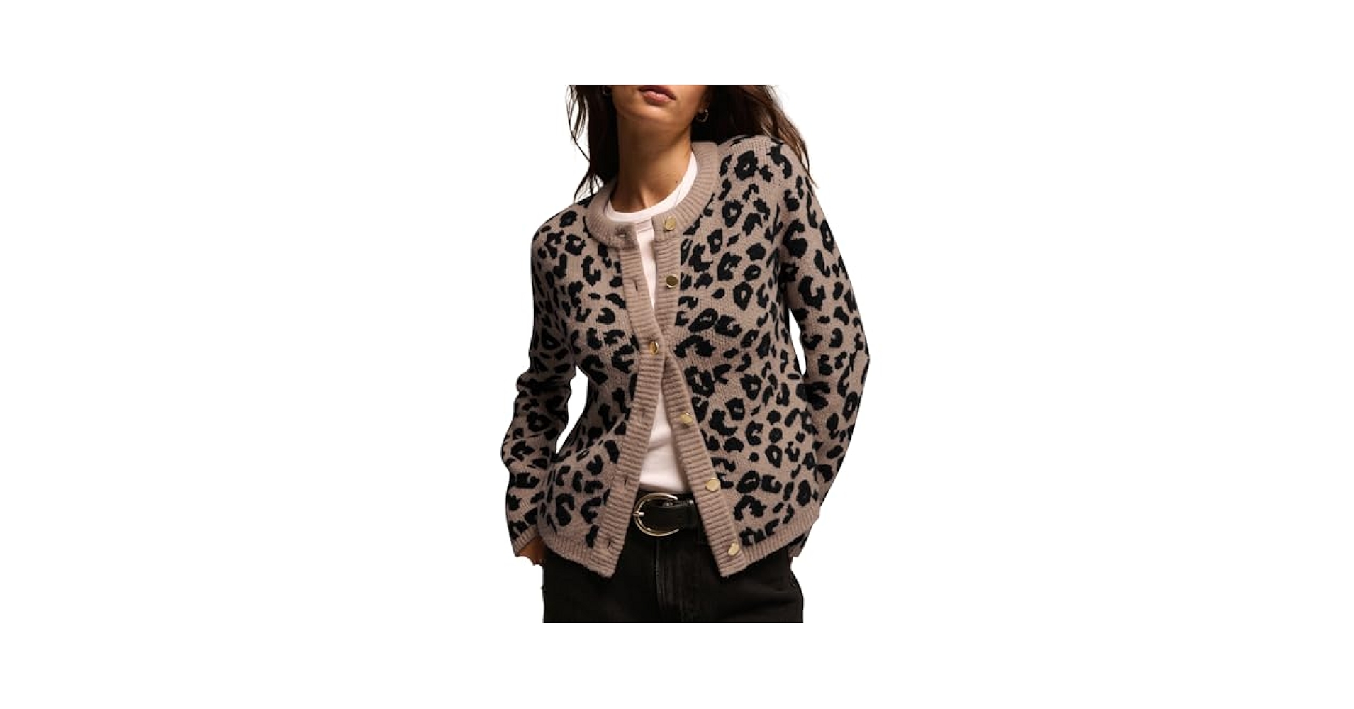 ACCPUR Leopard Print Cardigans for Women Cheetah Open Front