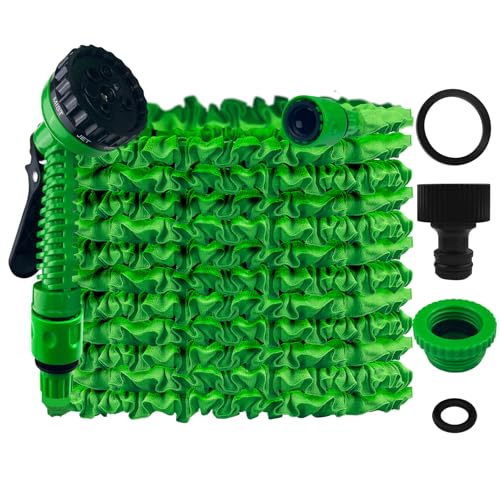Lahnaokfis Tuyau d'Arrosage Extensible 30m, Tuyau Arrosage Extensible avec 7 Modes de Pulvérisation, Tuyau d'Arrosage Flexible, Léger et Facile à Ranger Pour Irrigation, Jardin, Arrosage, Nettoyage