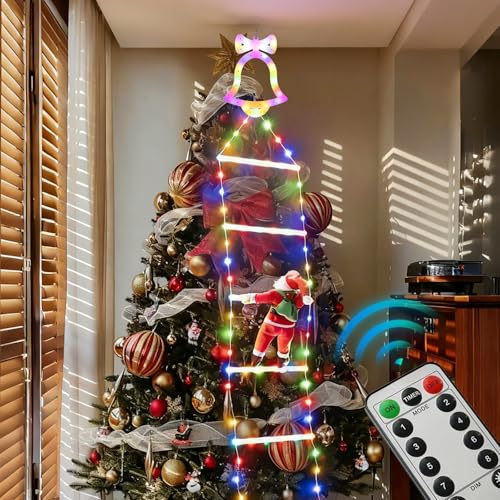 SUNOYA LED Weihnachtsmann Leiter Lichterkette 3,2 M, USB...