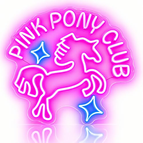 Image of AceList Pink Cowgirl Neon Sign, Dimmable LED Wall Decor, USB | Glowing accent with 9 brightness levels & memory for bedroom, dorm & bachelorette party, fun present for music fans, plug