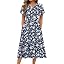 Navy Blue White Floral