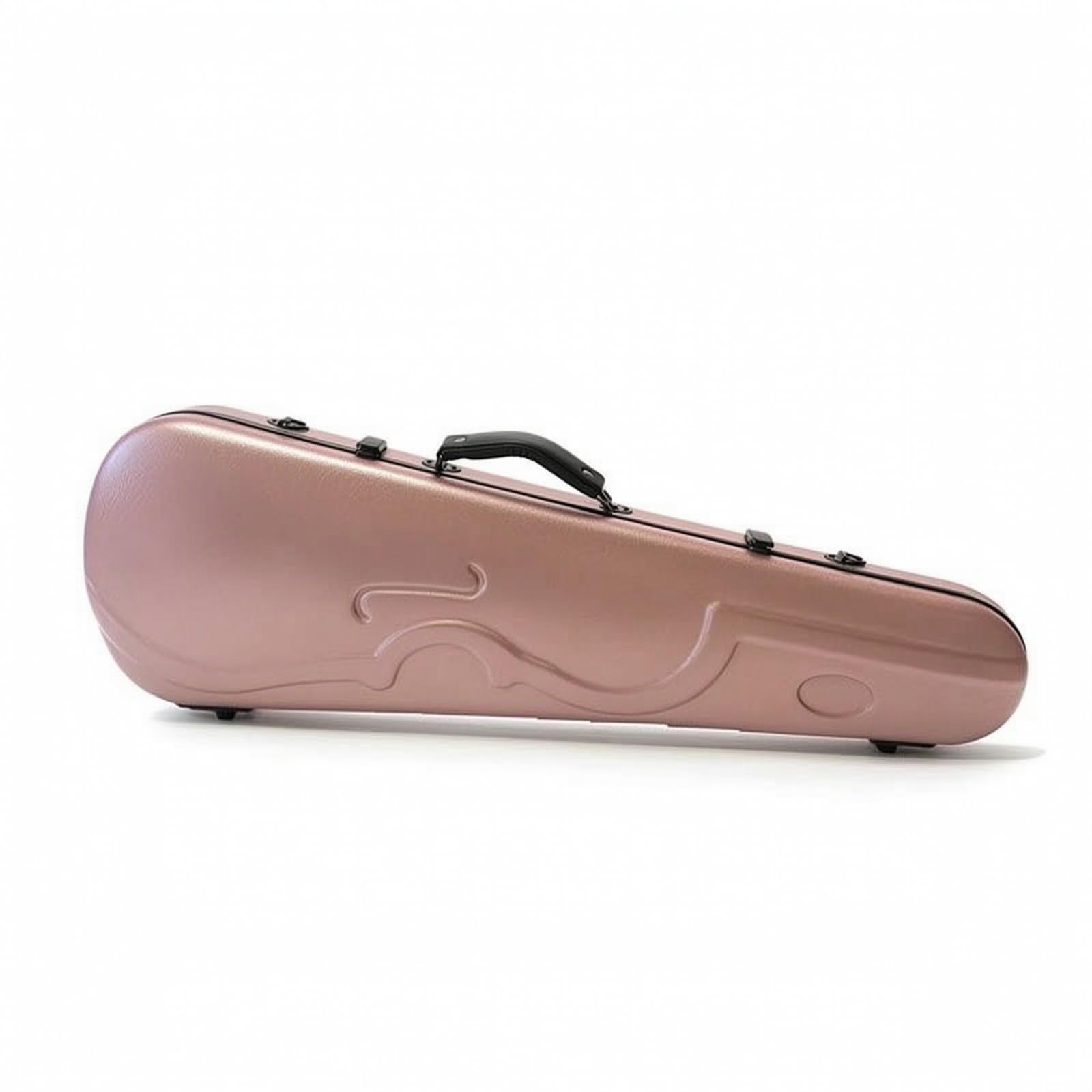 Colcolo Estuche de Violín 4/4 Fibra de Carbono Cubierta Rígida Moldeada Caja Ligera con Contorno Preciso y en Traslado Asa y Patas Adecuado para Repertorios, Rosa Mate