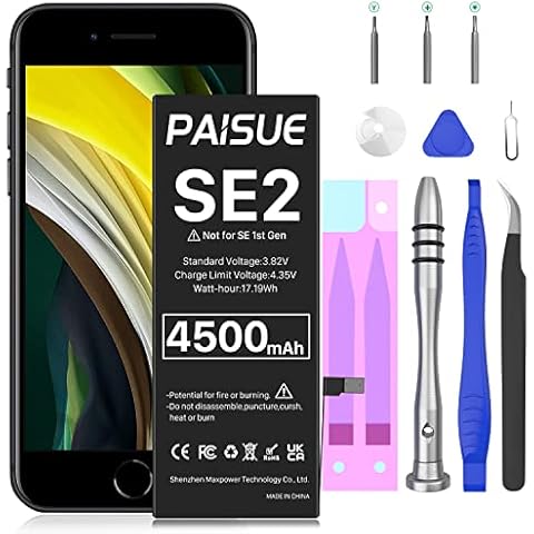 Battery for iPhone SE 2nd Generation, Upgraded Ultra High Capacity New 0 Cycle Battery Replacement for iPhone SE 2020 A2275 A2296 A2298 (Not for iPhone SE 1st Gen) with Repair Tool Kit Cover