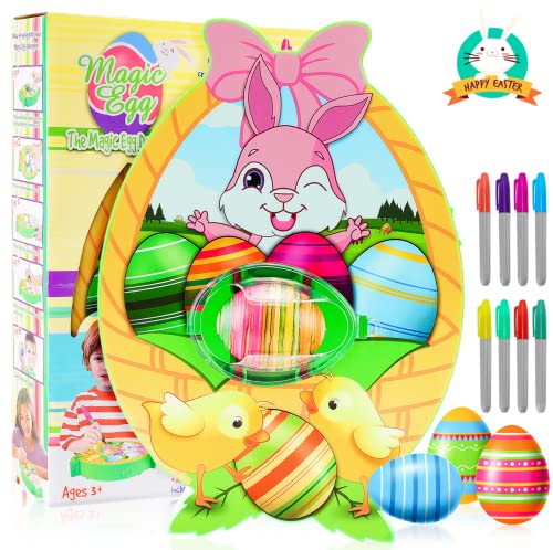 Easter Egg Decorating Kit, ZATAYE Easter Egg Spinner Decorator, DIY Painting Easter Egg Decorator Kit for Kids, Easter Egg Decoration Coloring Machine for Egg Hunting with 8 Colorful Markers
