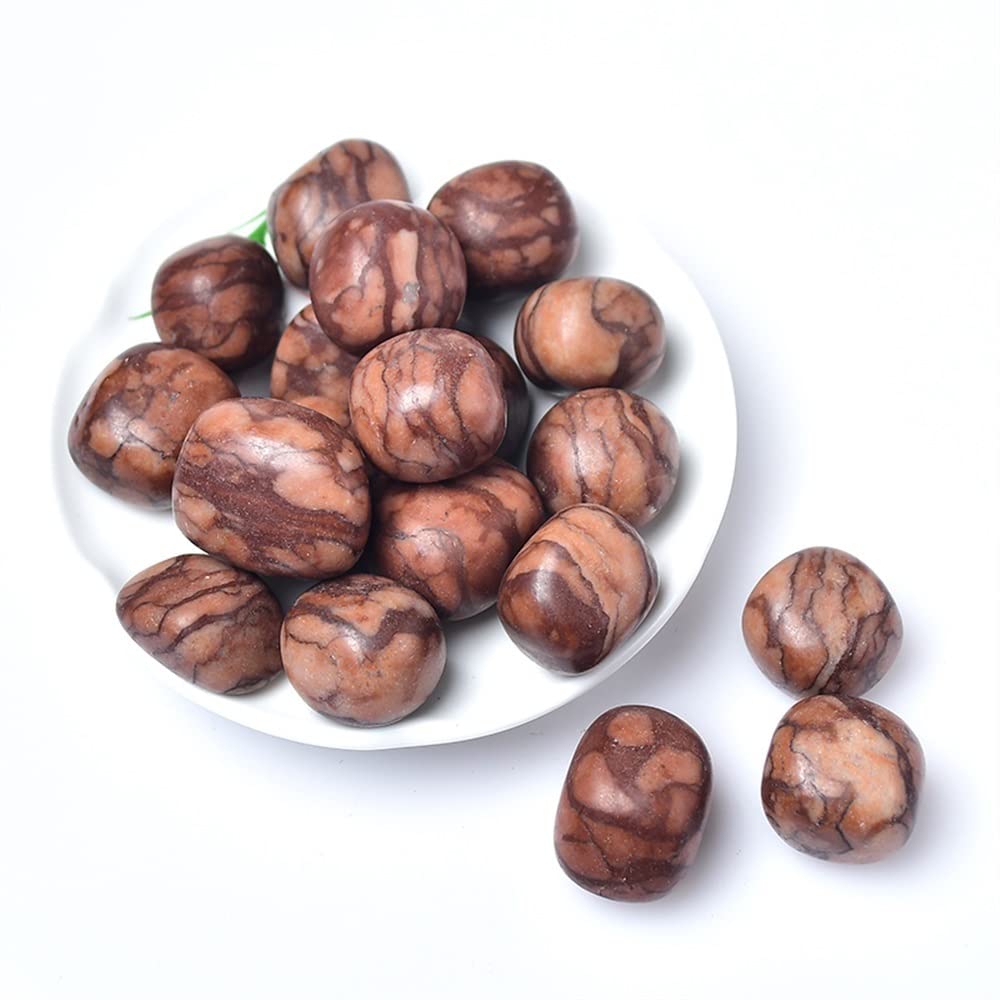Medytacja dom 50 g Naturalny kryształ toczący się kamień 27 kolorów żwiru próbki kwadratowy polerowany kamień leczniczy Reiki do akwarium akwarium dekoracja domu (kolor: czerwony rysunek panterki, rozmiar: 50 g-60 g)
