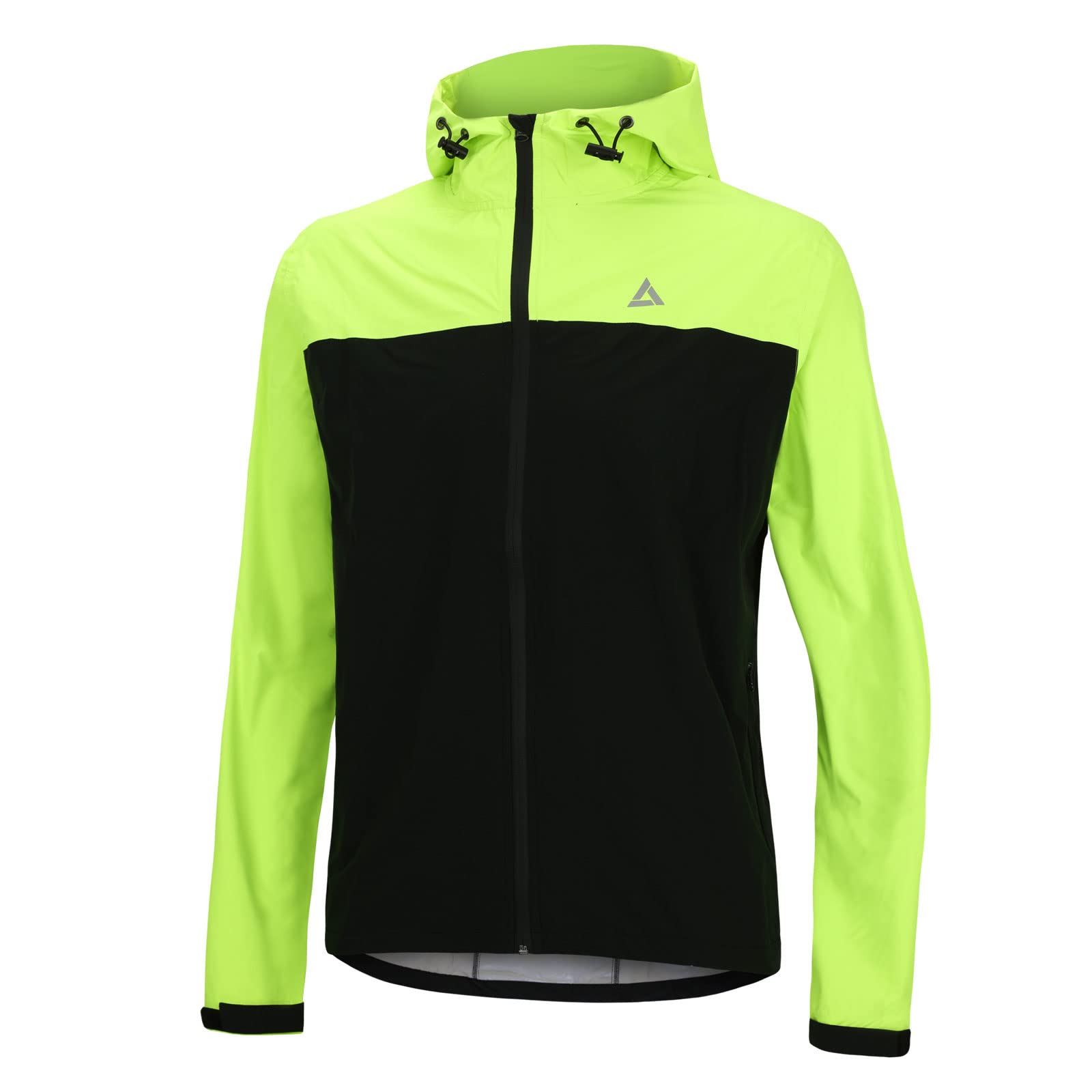 Airtracks Herren Fahrrad Regenjacke mit Kapuze Pro Line - Fahrradjacke - Radjacke - Laufjacke - Wasserdicht - Winddicht - Atmungsaktiv - Reflektoren