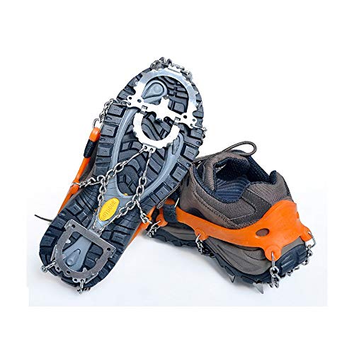 Eizur Traction Cleats Ice Snow Grips Crampones de Nieve Hielo Cubierta Antideslizante de Zapatos con 12 Puntas para Cámping Alpinismo Acampada Marcha Senderismo Invierno