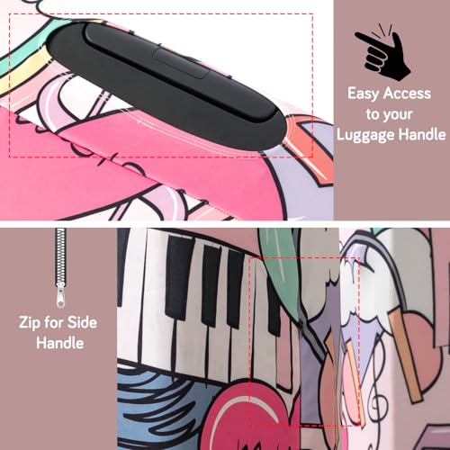 Image of HOKIPO 220gsm Durable and Washable Suitcase Covers for Trolley Suitcase, Large (26-27inch) - Music Vibes (AR-6345-D6)