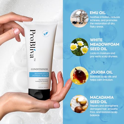 Image of Dandruff Hair & Dry Scalp Conditioner: Deep Moisturizing & Soothing Relief with Natural Ingredients - Calms Itch Fungus Flakes, 10 fl. oz.