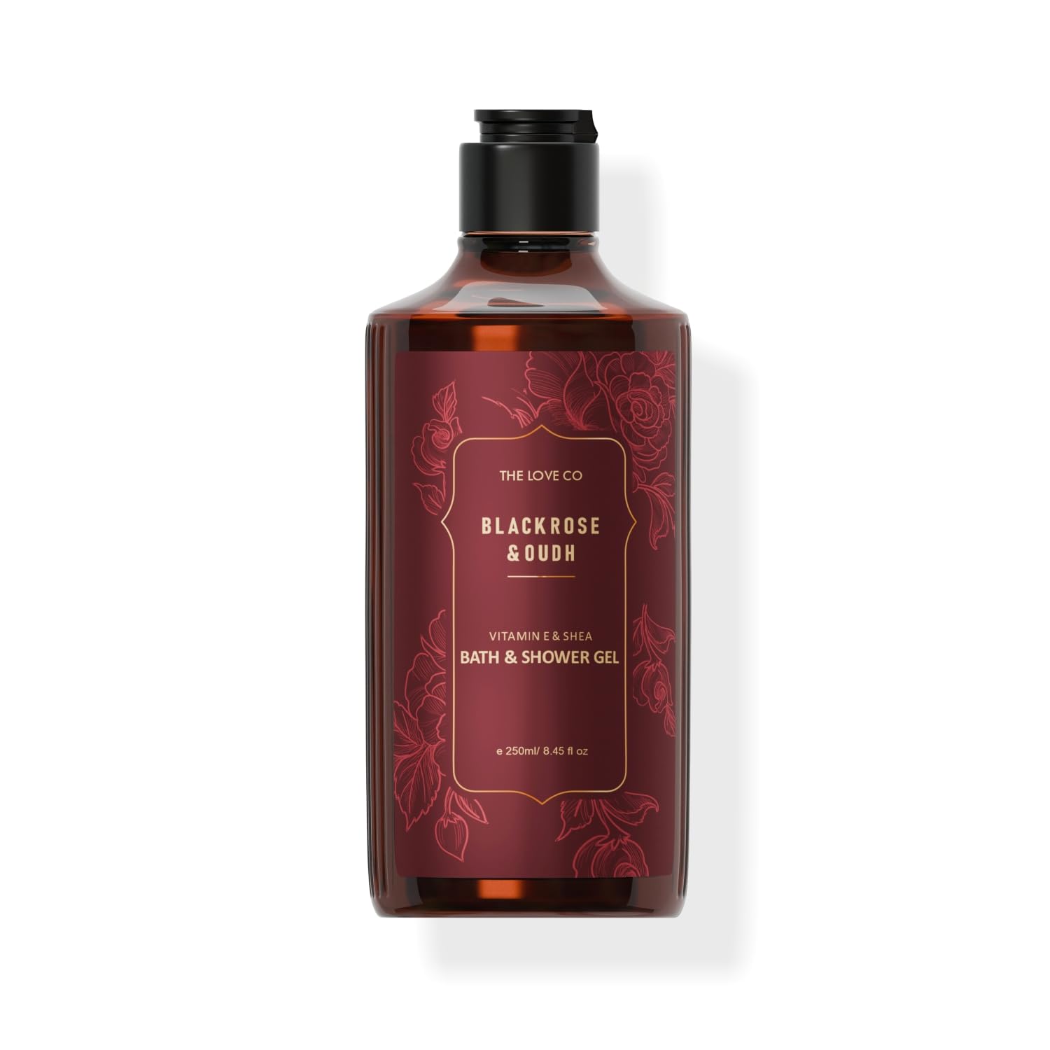 Black Rose & Oudh Body Wash for Women - 250ml | Organic & Vegan | Long-Lasting Scent with Nourishing Shea Butter, Vitamin E, and Niacinamide - Cruelty-Free, Paraben-Free