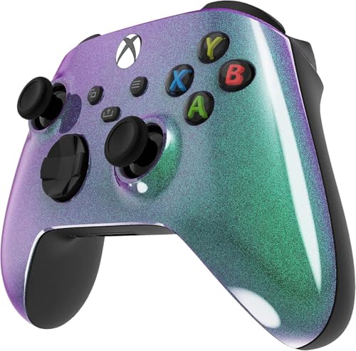 Image of Custom Controllerzz Wireless Controller for Microsoft Xbox Series X /S & Xbox One - Custom Soft Touch Feel - Custom Xbox Series X /S Controller (X /S Green & Purple Chameleon)