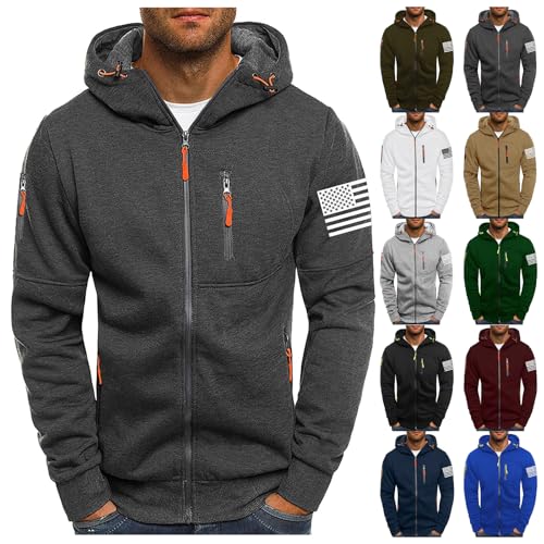 Wankang Mens Hoodies Fleece hooded sweatshirt Full zip up Drawstring hoodie pullover Big and Tall Sweatshirt with zip pockets3