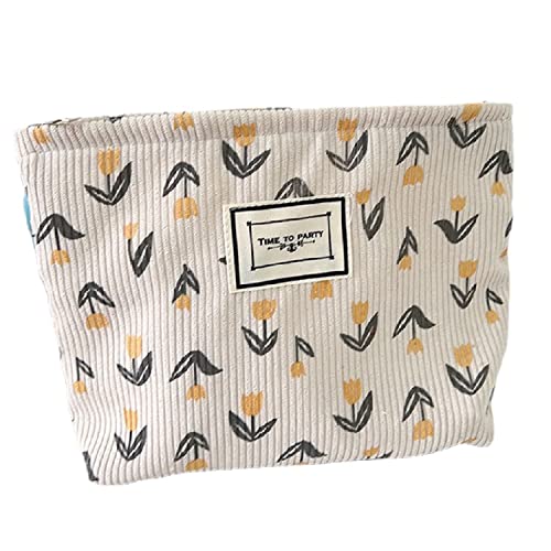 Reise Kosmetiktasche Makeup Organizer, Tragbare Reise Make Up Tasche Waschtasche Kulturbeutel Aus Baumwolle, Multifunktional Gestreifte Tasche Kosmetik Reisetasche Für Kinder Mädchen Damen (Stil C)