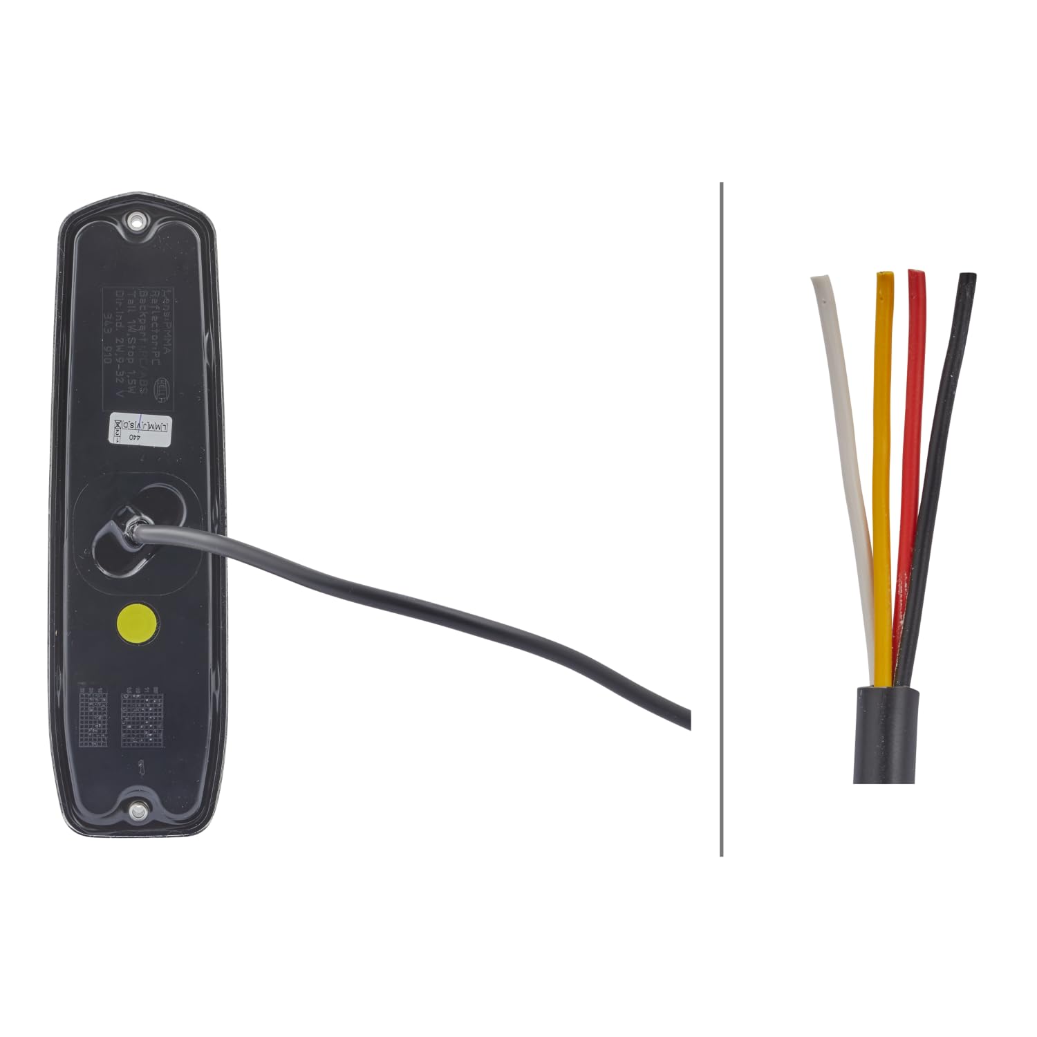 HELLA 2SD 343 910-001 Piloto posterior - Lean LED - LED - 12/24V - montaje exterior - Color de tulipa: transparente - Cable: 500mm - derecha/izquierda