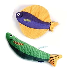 Dog Trust Catnip Toy,2 Pcs Cat Fish Toy, Cat Chew Toys, Soft and Durable Catnip Crinkle Sound Toys, Cat Teething Toys, Plush Cartoon Kitten Teething Interactive Toy for Cats Any Random Color