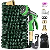 Tuyau d’Arrosage Extensible 30m, Tuyau Flexible Haute Pression avec Pistolet 10 Jets, Raccords Universels 1/2