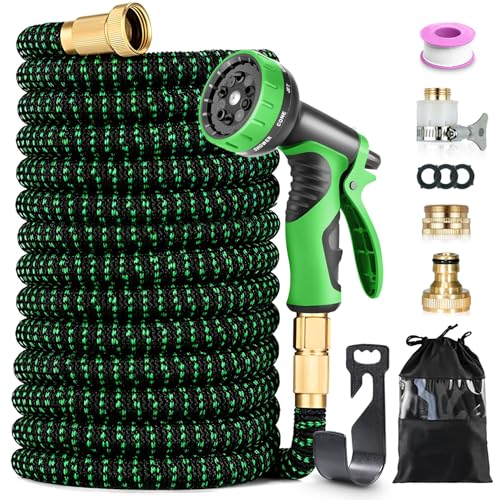 Tuyau d’Arrosage Extensible 45m, Tuyau Flexible Haute Pression avec Pistolet 10 Jets, Raccords Universels 1/2" et 3/4", Anti-Fuite, Léger et Résistant pour Jardin, Voiture et Nettoyage Extérieur