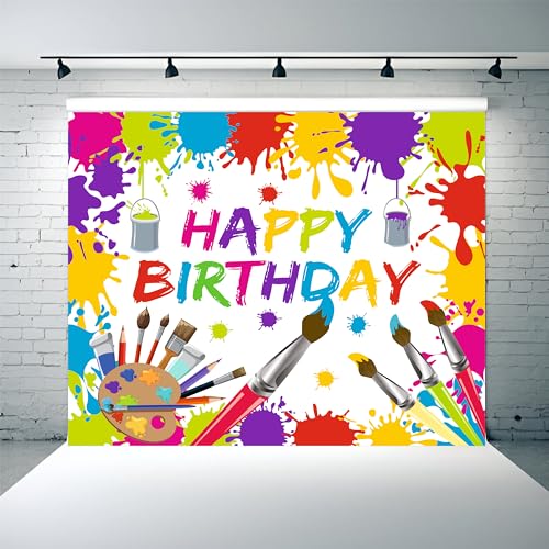 Image of Art Attack Birthday Backdrop 5x4 Ft | Backdrops for Decoration | Birthday Decoration Backdrop | Banner for Kids Theme Party