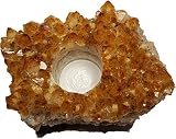Natural Citrine Crystal Gemstone Tea Light Candle Holder - Reiki Energy Healing