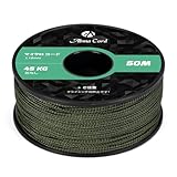 Abma Cord マイクロコード ロープ径1.18mm パラコード 50M巻 細引き 耐荷重45kg キャンプ クラフト等に適用 - アーミー グリーン