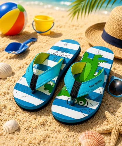 Image of Flip Flop CROCO Print Slippers for Baby Boy, Indoor and Outdoor Slippers for Kids