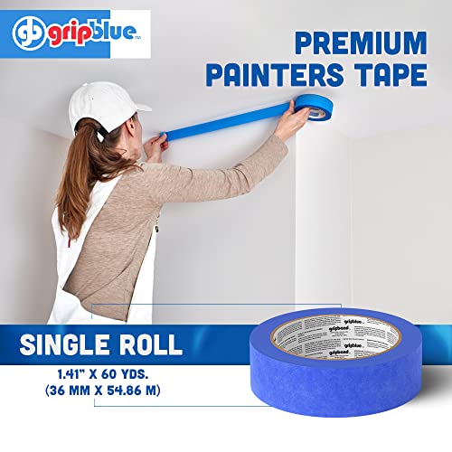 Image of Professional-Grade Blue Painters Tape 1.5 Inch Wide, 1 Roll | 1.41 in x 60 yd, Clean Removal, Easy Hand Tear, Multi-Surface Masking Tape for Indoor and Outdoor Use, UV Resistant