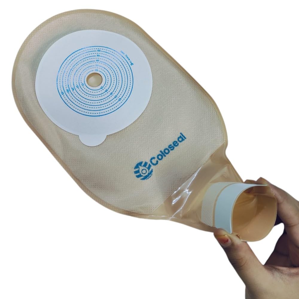 Coloseal 10270 One Piece Open Colostomy Bag, Ostomy Bag, Drainable Bag & Pouches, Opaque, Skin-Colour, Carbon Filter, 70mm (Pack of 2) 2