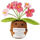 Gehäkelte Blumen, Vergissmeinnicht Geschenk, 6 Gehäkelte Blüten In Rosa, Charmante Kleine Holzfigur, Emotional Support Plant, Geschenk Für Kollegen, Prüfung, Abschluss, Gute Besserung, Freunde