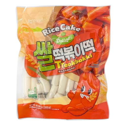 Delief Korean Tteokbokki Rice Cake 300g Halal | Korean Street Food Snacks | Product of South Korea (pack of 1)