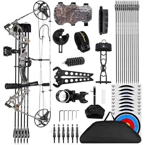 Lightweight Compound Bow and Archery Sets for Adults and Teens ，Right Hand Archery Compound Bows 0-70 lbs Draw Weight Adjustable for Beginners，23.5"-31" Draw Length，Hunting Bow Kit for Beginner Cover