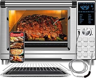 Nuwave Bravo XL Air Fryer Toaster Smart Oven, 12-in-1 Countertop Grill/Griddle Combo, 30-Qt XL Capacity, 50F-500F adjustable in precise 5F increments. Integrated Smart Thermometer, Linear T Technology (B00IXBNPT6)