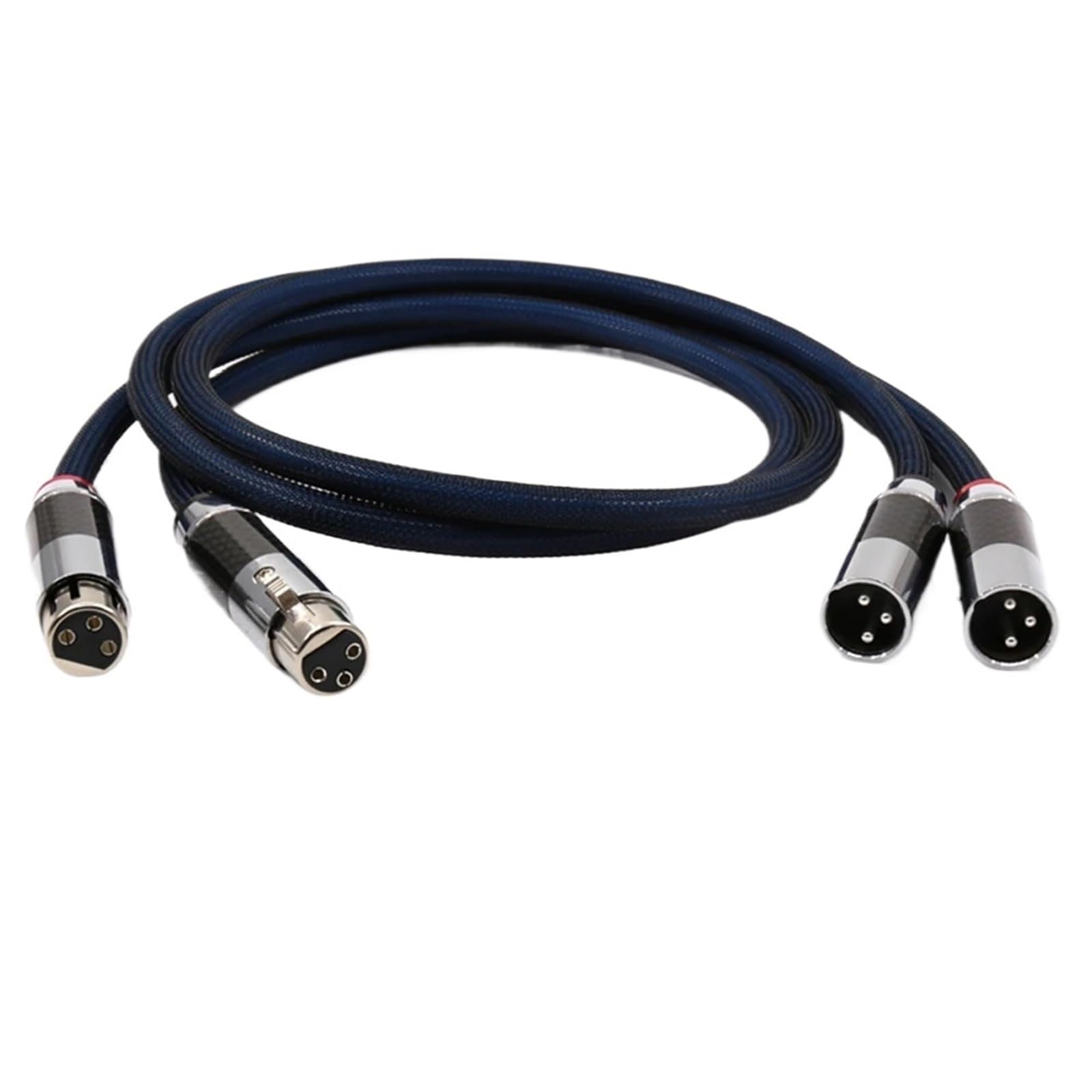 Audiocreast Silver Plated XLRR Plug Cable Audio G5 XLRR Interconnect Cable with Carbon Fiber XLRR Plug Balanced Audio Cable(0.5m)