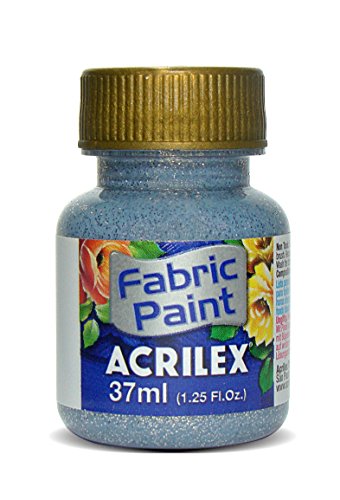 Tinta Para Tecido Com Gliter, Acrilex, Prata, 37 ml