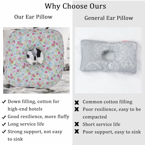 Image of Ear Piercing Pillow for Side Sleeper Pillow with Ear Hole for CNH and Earache Infection Ear Pressure Ulcers, Side Positioning Pillow in