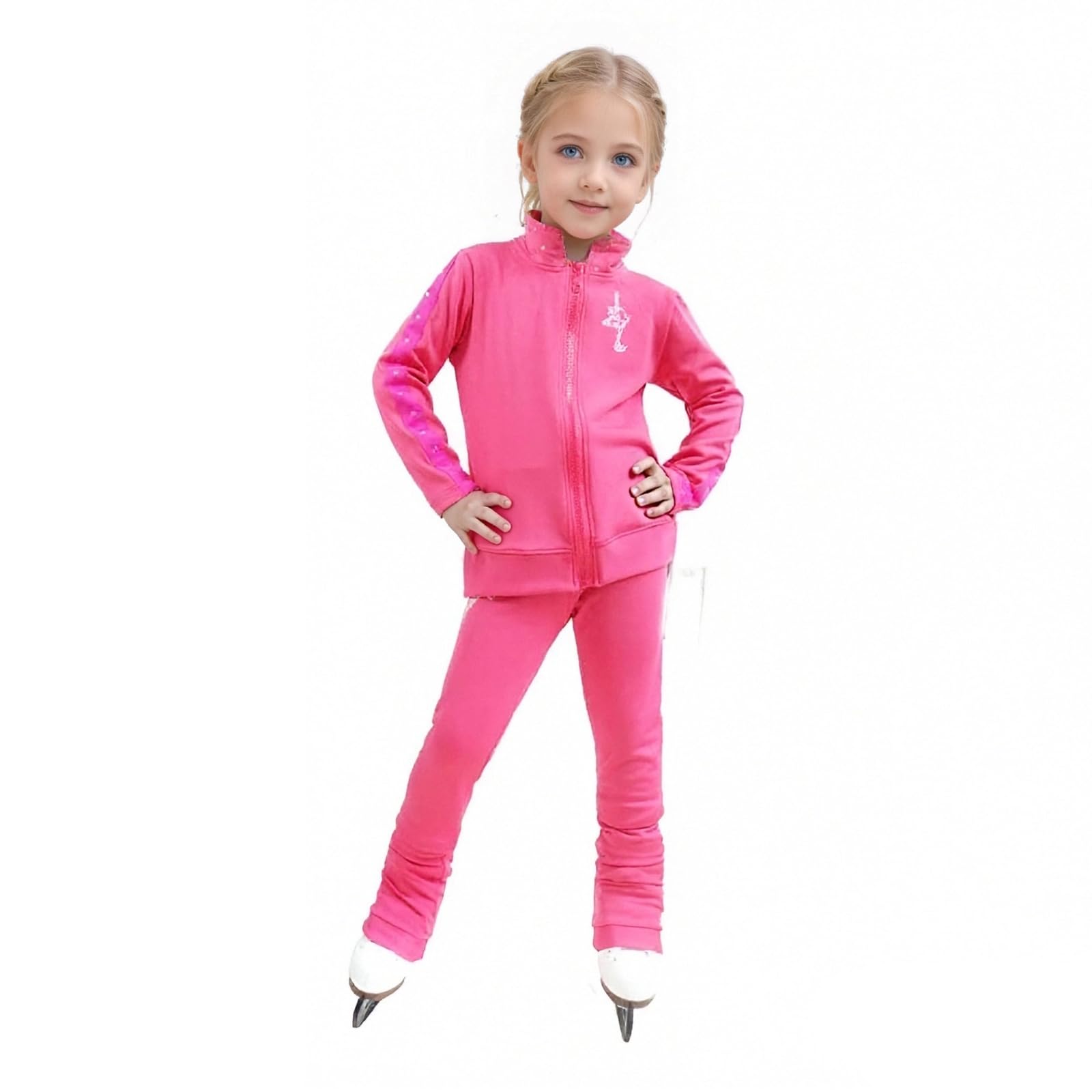 LIUHUO Damen Skating-Jacke, Hose, Anzug, Mädchen, Trainingskleidung, Skating-Oberteil, Leggings