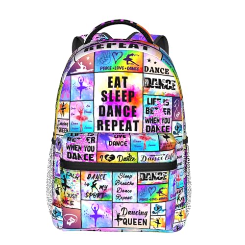 Dance Backpack Ballet School Bookbags 16 Inch Dance School Backpacks Travel Backpack Sport Daypack for Kids Girls Boys Women Men Gifts