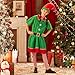 LYSINK Christmas Elf Costume Set for Girls Boys Men Women Santa's Helper Costume Outfit Santa Dress Cosplay Party Dress Up (Elf Costume Girl, 4-5 Years)