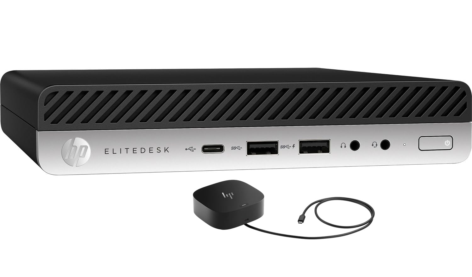 HP EliteDesk 800 G4 Home & Business Mini Desktop (Intel i5-8600 6-Core, 16GB RAM, 2TB PCIe SSD, Intel UHD 630, WiFi, Bluetooth, USB 3.1, Display Port, Black, Win 10 Pro) with G5 Essential Dock