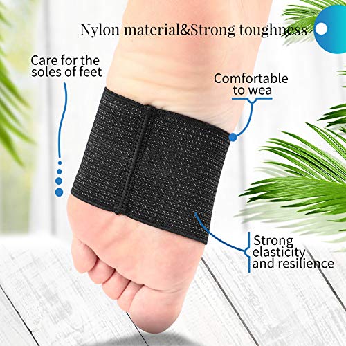 Image of Geyoga 2 Pairs Copper Foot Arch Support Compression Sleeves for Women Men