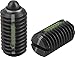 Kipp 03021-1A5 Steel Spring Plungers with Light End Pressure, Long-Lok, Pin Style, Slotted, Inch, Black Oxidized Finish, 1/2"-13" Thread (Pack of 5)