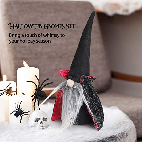 Katigan Halloween Gnomes Plush Decor,Black Witch Cloak Hat Halloween Table Decorations Gifts #TOP4