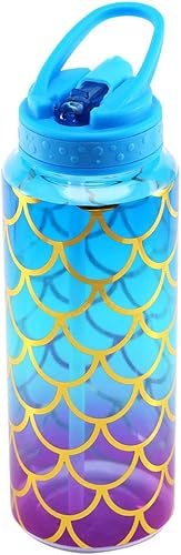 Miniatura 8 de Bonita botella de agua con popote para niñas y mujeres, Tritan libre de BPA, a prueba de fugas, asa de transporte y diseño bonito, 32 onzas líquidas