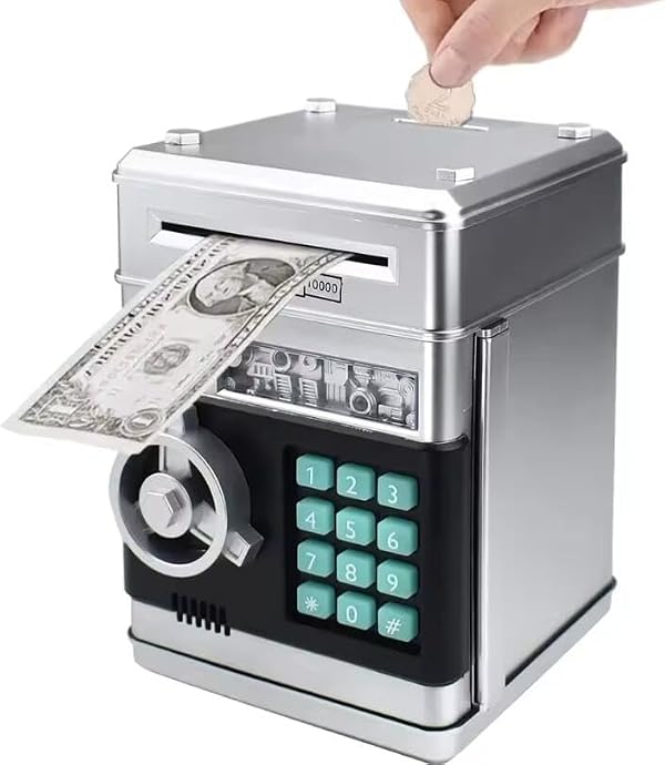 Piggy Bank for Kids ATM Piggy Bank for Kids Electronic Coin Money Bank Safe Money Savings Box Electric Mini ATM Coin Bank Toys Gifts for 3 4 5 6 7 8 9 10 11 12 Year Old Boys Girls for Birthday by DONGHENG DOLLS - Image 2