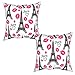 Lot de 2 housses de coussin décoratives modernes Paris Tour Eiffel Kiss Lips Housse de coussin carrée douce pour canapé, lit, chaise, 45 x 45 cm