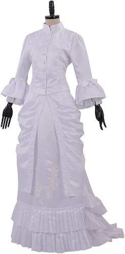 Miniatura 2 de White Victorian Bustle Dress Gown Halloween Costume Steampunk Victorian Gothic Cosplay Costume