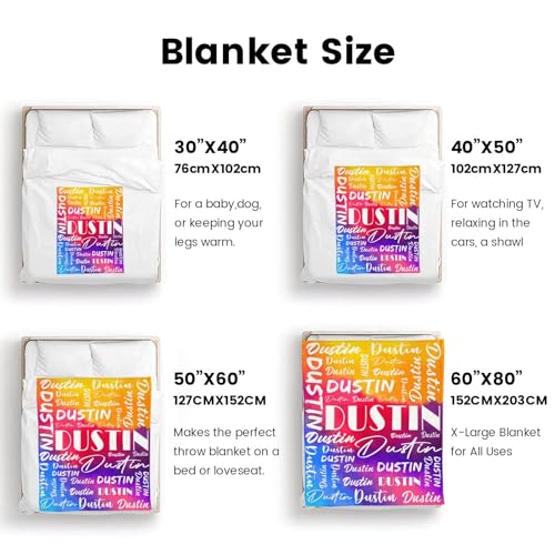 Name Blanket Personalized Name Blanket Customized Blanket with Name Text for Adult Kid Birthday Christmas Mothers Fathers Valentines Day Gift