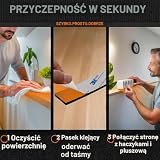 Paski na rzepy – punkty samoprzylepne na rzep, 24 sztuki (60 x 60 + 25 x 100 mm), taśma na rzep, samoprzylepne, samoprzylepne, markowy klej 3M, maksymalna przyczepność – jakość rzemieślnicza ToolTopia