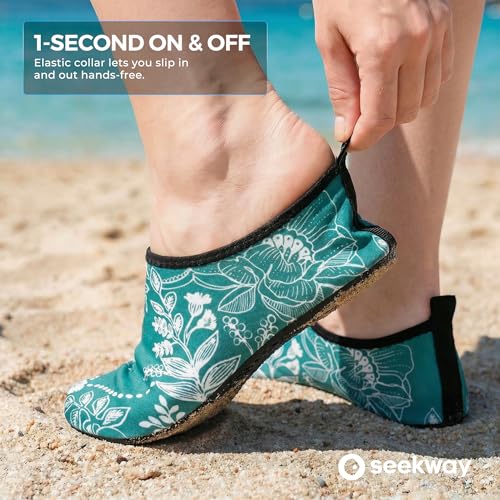 Image of SEEKWAY Water Shoes Women Men Adult Quick-Dry Aqua Socks Barefoot Non Slip for Beach Swim River Pool Lake surf Black SK002(U)